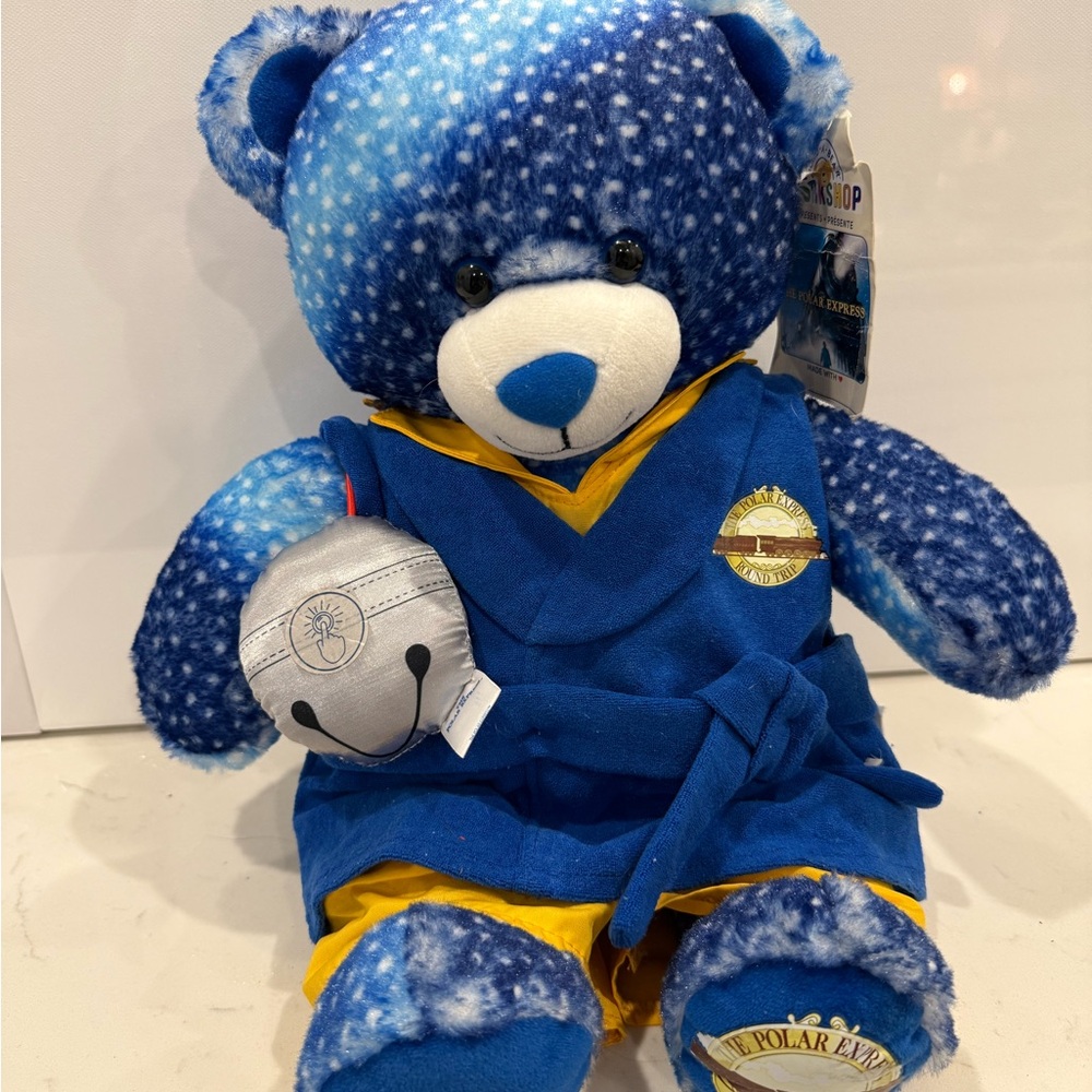 Build-A-Bear Polar Express Teddy Bear Plush w/ Bell Sound & Outfit NWT